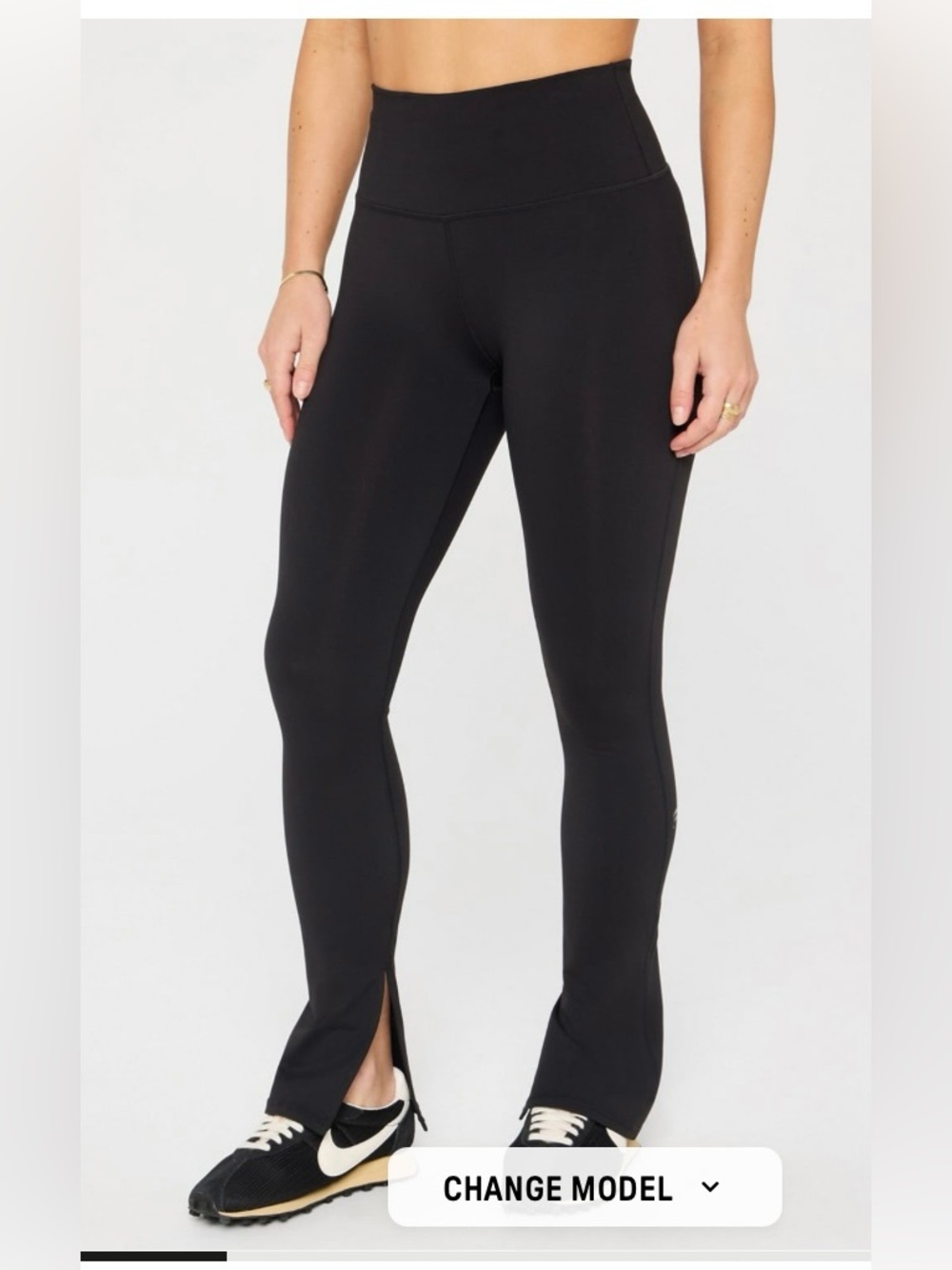 NWT Yitty Iconic Black Mid Rise Powerhold Split Flare Legging Size Medium